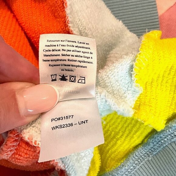 Faherty Soleil Hoodie Sunrise Sweatshirt Color Block Rainbow Size S - Picture 10 of 10